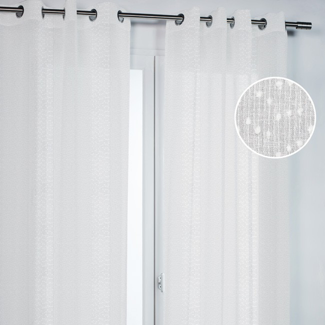 Rideau Voile Étamine Grande Hauteur Blanc Avec Fils Coupés tout Rideau Fil Blanc