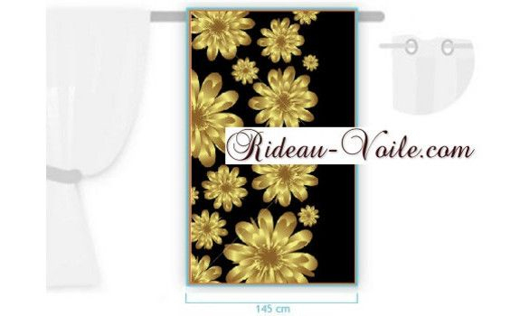 Rideau#Tissufleurs#Noir#Gold#Or#Doré#Gold#Golden #Rideau# concernant Rideau Noir Doré