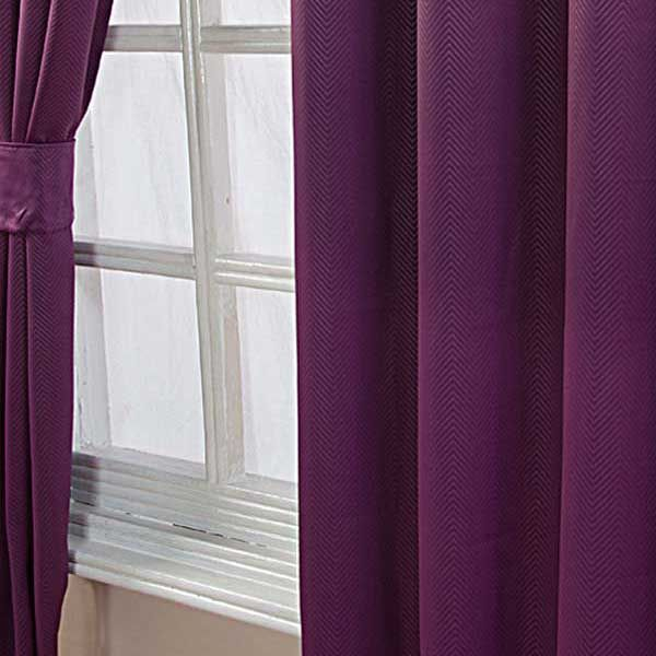Rideaux À Œillets Occultant – Aubergine – Motif Chevron dedans Rideaux Aubergine