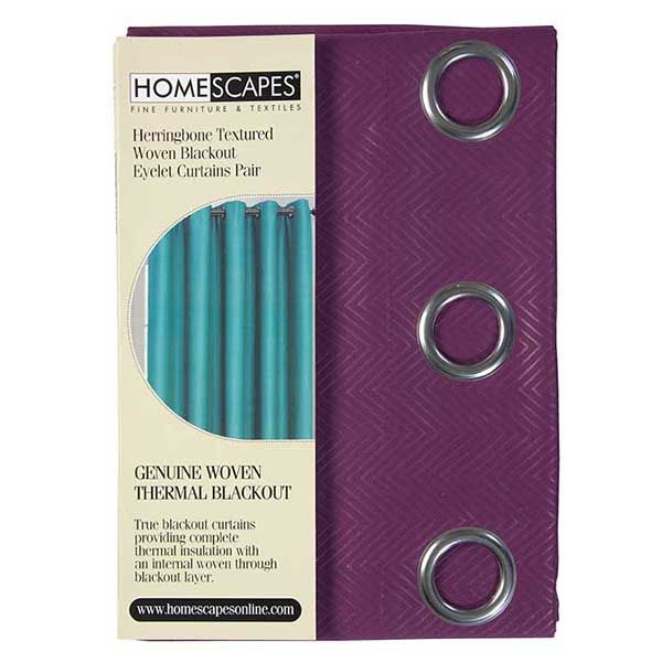 Rideaux À Œillets Occultant – Aubergine – Motif Chevron pour Rideaux Aubergine