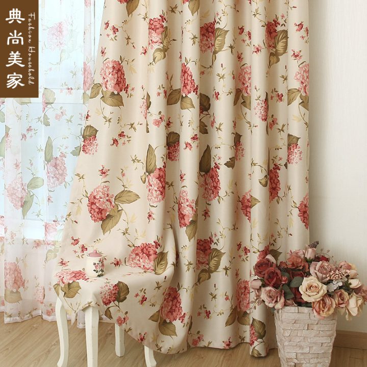 Rideaux Double Fenêtre Promotion-Achetez Des Rideaux pour Rideaux A Fleurs