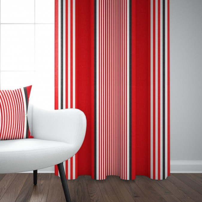 Rideaux En Coton Ainhoa Piment – Maison Jean-Vier à Rideaux Basque