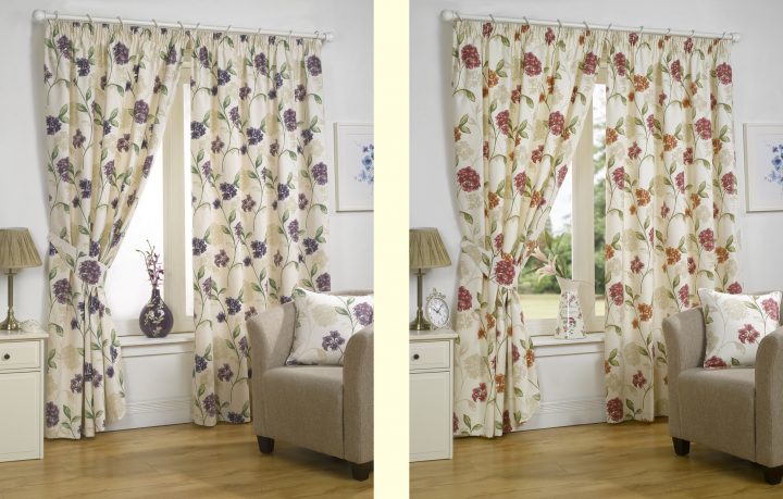 Rideaux Entièrment Doublés À Fleurs Design Accessoires tout Rideaux A Fleurs