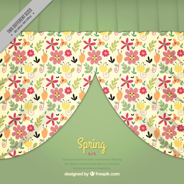 Rideaux Fleuris | Télécharger Des Vecteurs Gratuitement dedans Rideaux Fleuris