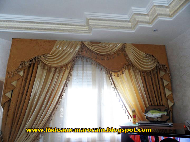 Rideaux Marocain: Royale Rideaux Voilage Golden avec Rideaux Voilage Sur Mesure Rideaux Marocain: Royale Rideaux Voilage Golden avec Rideaux Voilage Sur Mesure