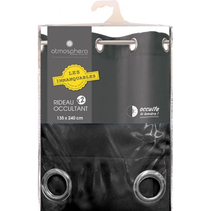 Rideaux Occultants X2 135X240Cm Gris Foncé destiné Rideaux Occultants Gris