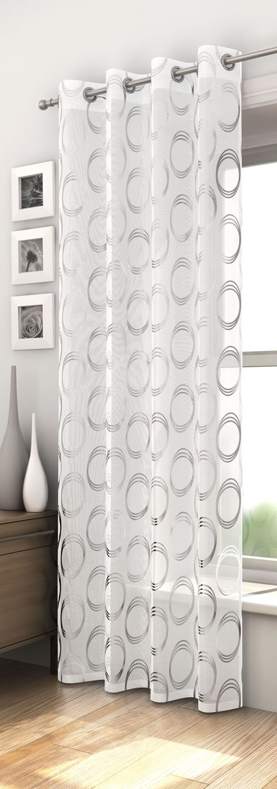 Rideaux Oeillet, Panneau Rideau, Rétro, Argent, Noir avec Rideaux Argenté