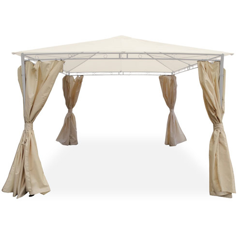 Rideaux Pour Tonnelle Autoportante Garonne Écru 300 X 300 dedans Rideaux 300 Cm