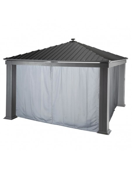 Rideaux Pour Tonnelle De Jardin Patia 4 X 4 M – Ardoise encequiconcerne Rideaux Pour Tonnelle
