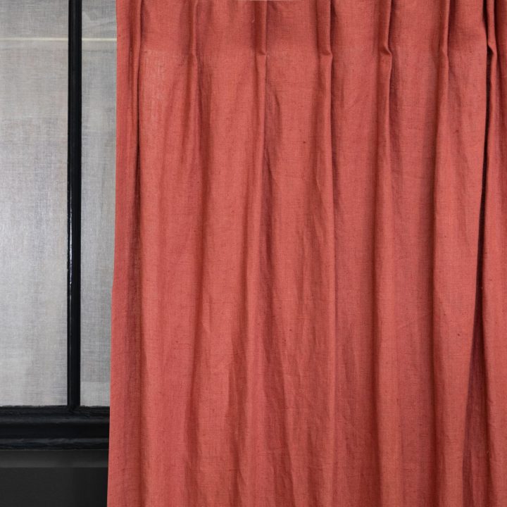 Rideaux Prêt À Poser Lin Lavé serapportantà Rideaux Ruflette Pret Poser