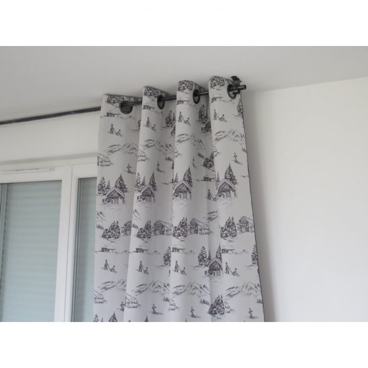 Rideaux Prêt A Poser St Bernard Gris Sur Fond Blanc à Rideaux Style Montagne Rideaux Prêt A Poser St Bernard Gris Sur Fond Blanc à Rideaux Style Montagne