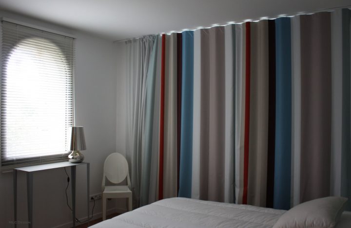 Rideaux Rayés Et Store Vénitien Pour Chambre – Villa Bord avec Rideaux Venitiens