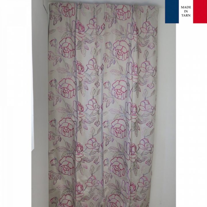 Rideaux Ruflette Isolant Thermique Java Fushia Pour pour Ruflette Pour Rideaux