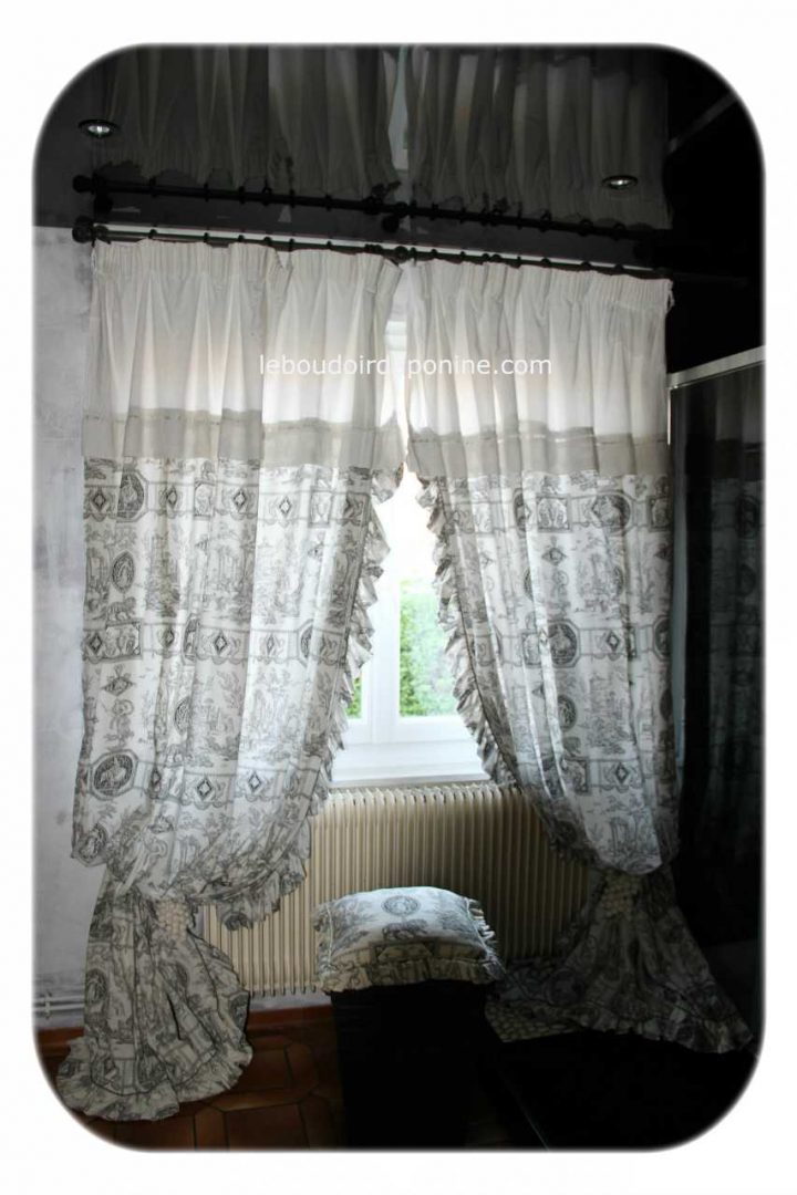 Rideaux Shabby Chic Chanvre, Ou Lin serapportantà Rideaux Toile De Jouy