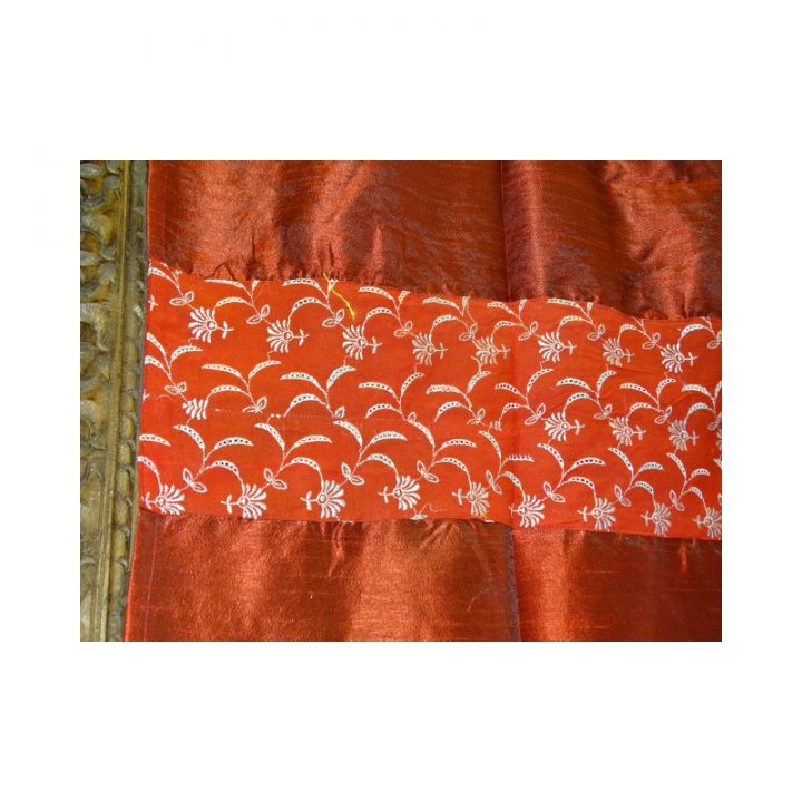 Rideaux Taffetas Avec Patchwork Bordeaux encequiconcerne Rideaux Taffetas