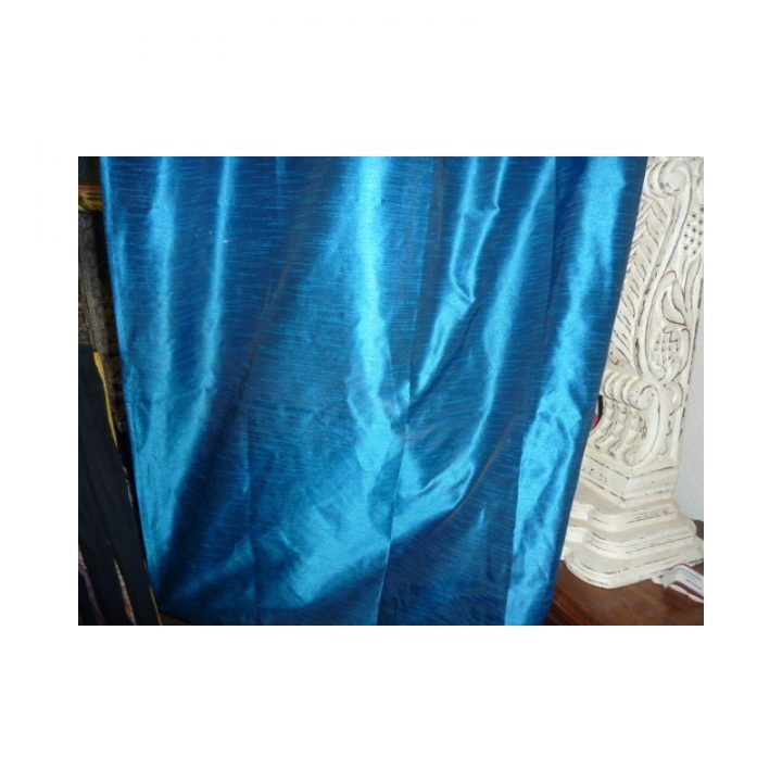 Rideaux Taffetas Bords Brocard Turquoise encequiconcerne Rideaux Taffetas