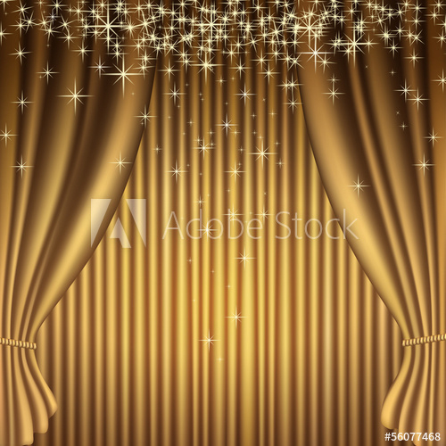 "Rideaux Théâtre – Or" Fichier Vectoriel Libre De Droits intérieur Rideaux Theatre
