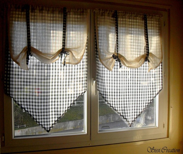 Rideaux Vichy Noir Et Beige | Etsy serapportantà Rideaux Marron Et Beige