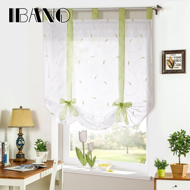 Roman Shade European Embroidery Style Tie Up Window avec Wish Rideau Roman Shade European Embroidery Style Tie Up Window avec Wish Rideau