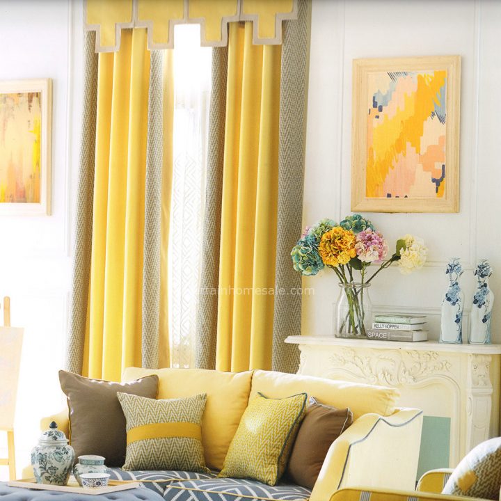 Room Darkening Yellow Modern Curtains (No Valance) 2016 encequiconcerne Rideaux Salon Moderne 2017