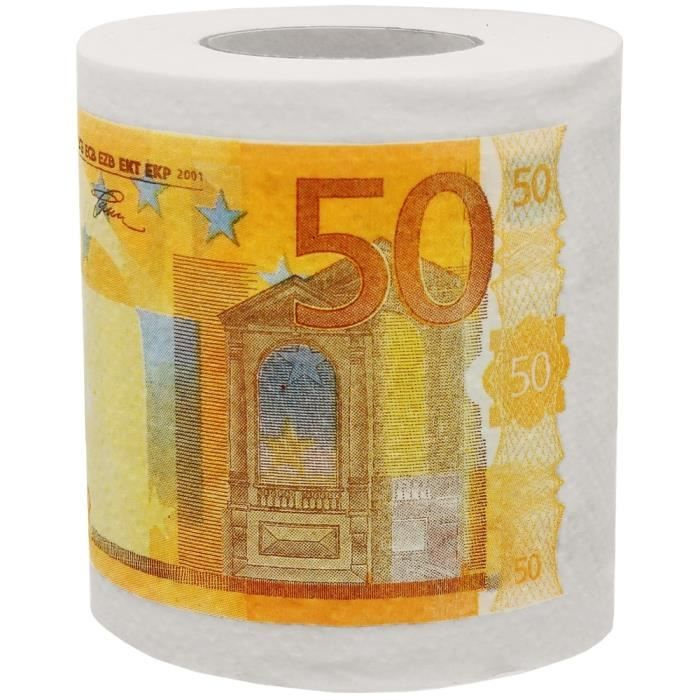 Rouleau Papier Toilette Wc Billet 50 Euros Humour Fun tout Trefle Papier Toilette
