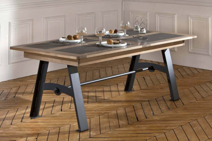 Salle À Manger – Bois Massif & Métal – Contemporain destiné Table Salle A Manger Metal Et Bois