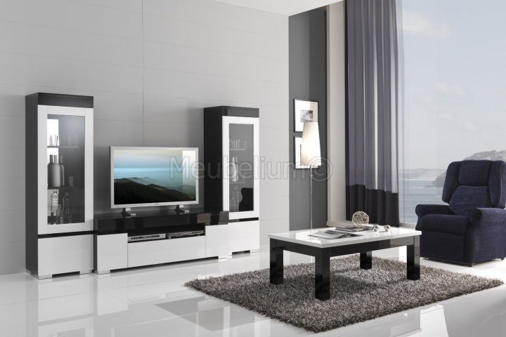 Salle À Manger Complète Design Laquée Blanche/Noir 100% dedans Salle A Manger Italienne