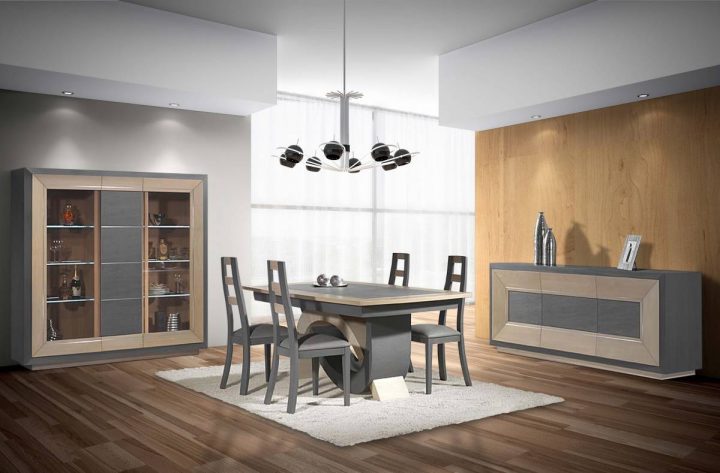 Salle À Manger Contemporain Chêne Massif Et Céramique destiné Salle A Manger Chene Clair Massif