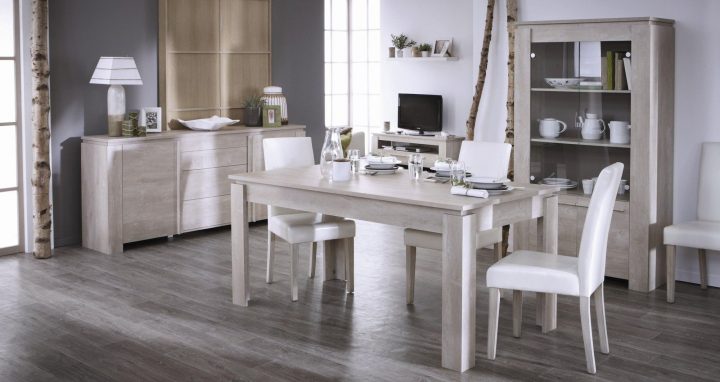 Salle À Manger Contemporaine Chêne Champagne Guerda Http concernant Salle A Manger Complete Pas Cher