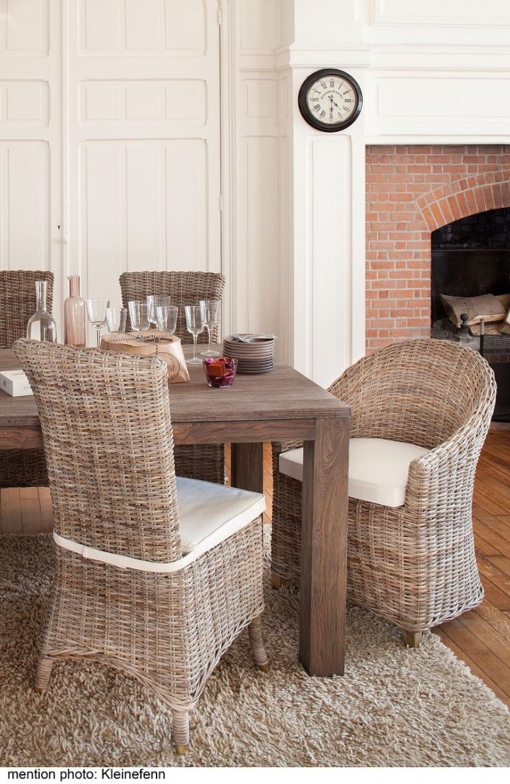 Salle À Manger En Rotin Kooboo Gris Chaise Amélie Kok intérieur Salle A Manger Monsieur Meuble