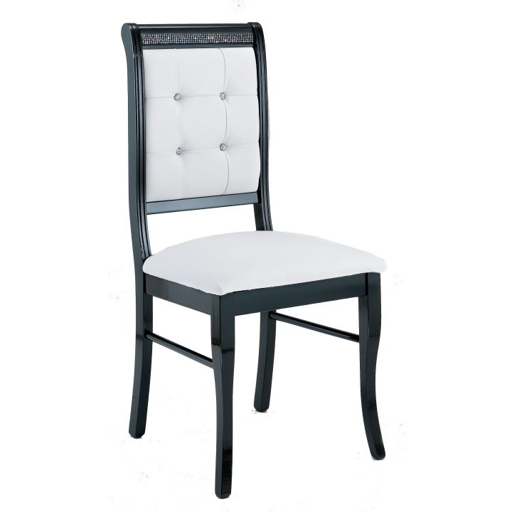 Salle À Manger – Ensemble Table Et Chaise Noire Et Blanche intérieur Chaises De Salle À Manger Design