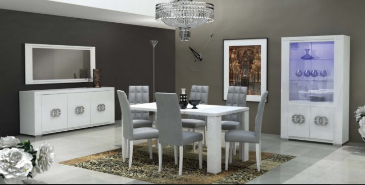 Salle À Manger Italienne Elegance White – Market Super encequiconcerne Salle A Manger Italienne