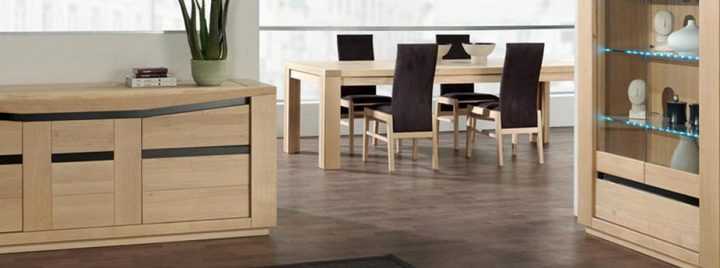 Salle À Manger Moderne Ambre En Chêne – Meubles Bois Massif concernant Salle A Manger Monsieur Meuble