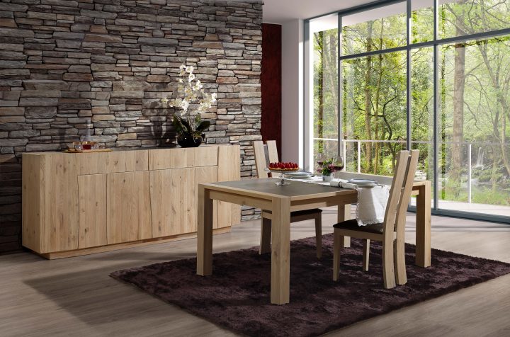 Salle A Manger Moderne Forest En Chene Massif Et Ceramique pour Salle A Manger Chene Moderne