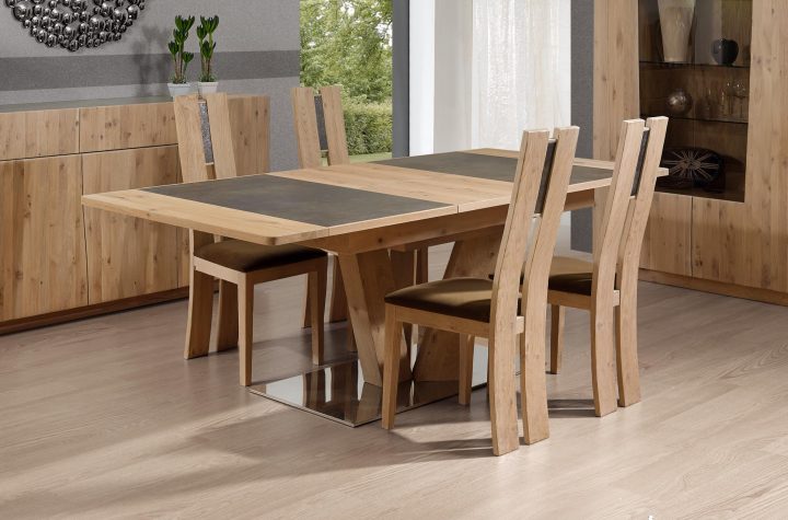 Salle A Manger Moderne Forest En Chene Massif Et Ceramique tout Table Salle A Manger Ceramique