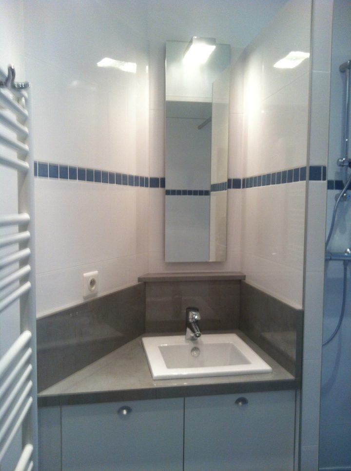 Salle De Bains Dans Un Petit Espace (Loge De Concierge) encequiconcerne Salle De Douche Design Petit Espace