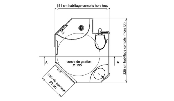 Salles De Bain Préfabriquées Pour Les Personnes À Mobilité avec Toilettes Handicapés Dimensions