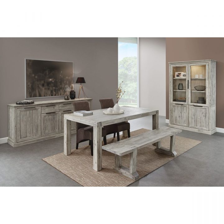 Salon – Ensemble Salle À Manger Complète En Bois Massif intérieur Banc Salle À Manger