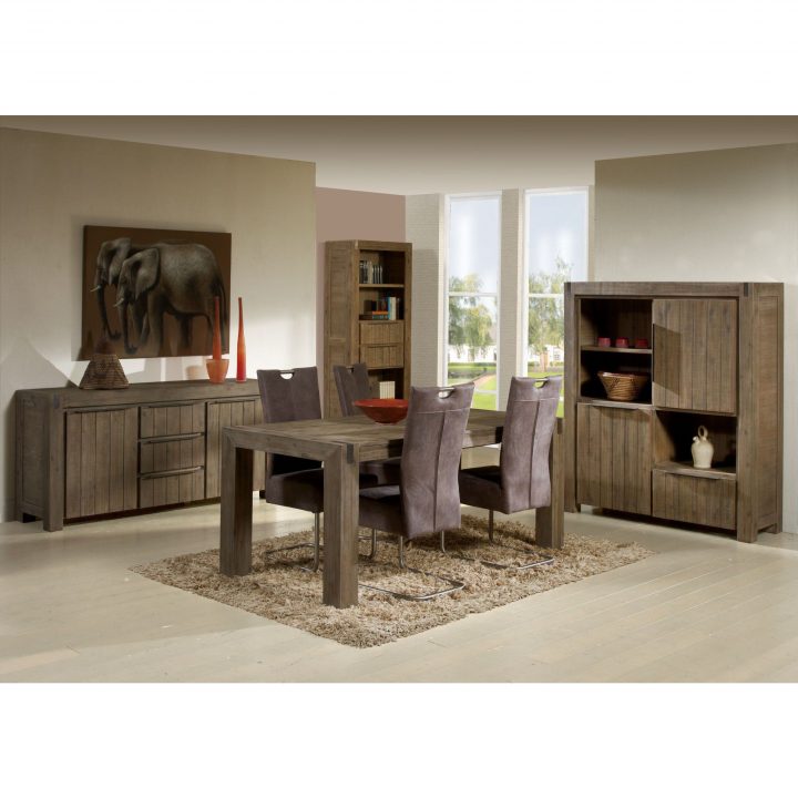 Salon – Vitrine De Rangement En Bois Massif – Comforium encequiconcerne Rangement Salle À Manger