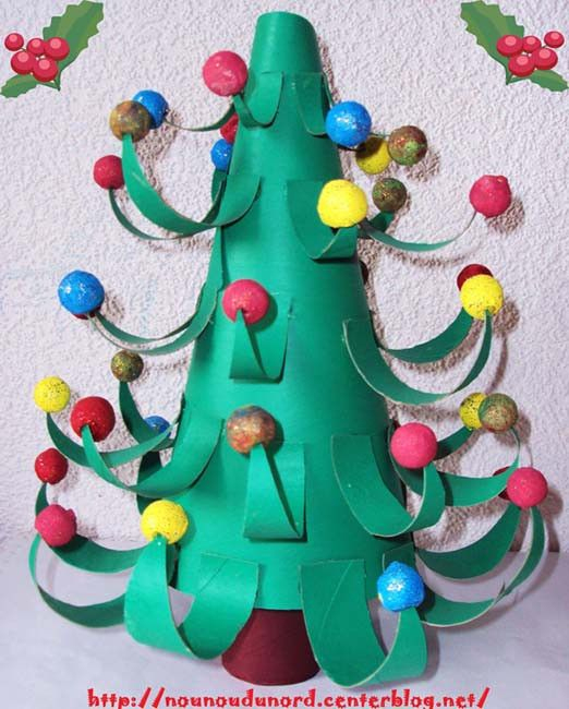 Sapin De Noël Avec Rouleaux De Papier Wc | Bricolage Noël dedans Decoration De Noel Avec Rouleau Papier Toilette