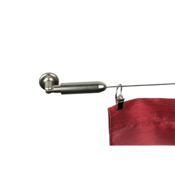 Secodir – Kit Tringle Câble 5M Orientable Laiton Nickel pour Tringle A Rideaux 5 Metres