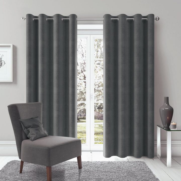 Semi-Occultant Oeillet Rideaux Uni Thermique Prêt-À-Ring encequiconcerne Rideau Semi Occultant