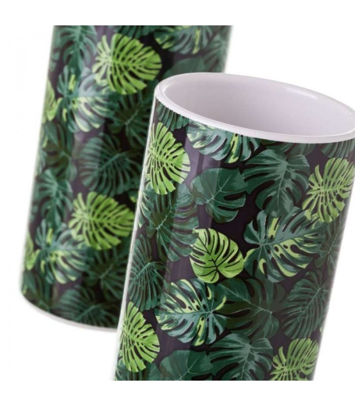 Set Salle De Bain Feuillage Tropical – Distributeur Savon pour Rideaux Feuillage Tropical