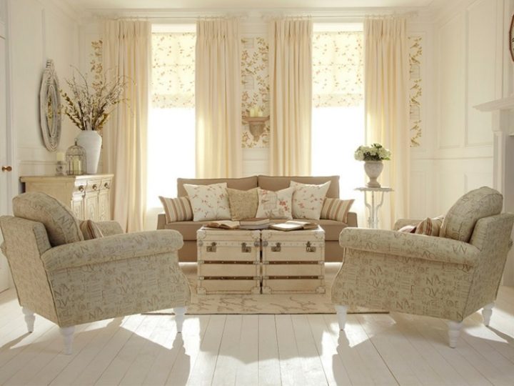 Shabby Chic Style – 55 Idées Pour Un Intérieur Romantique avec Rideaux Marron Et Beige