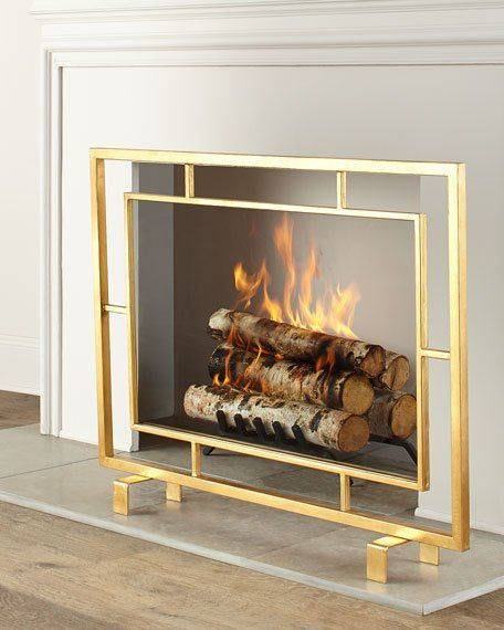 Shay Glass Fireplace Screen | Glass Fireplace, Glass encequiconcerne Cheminée Décorative Gifi
