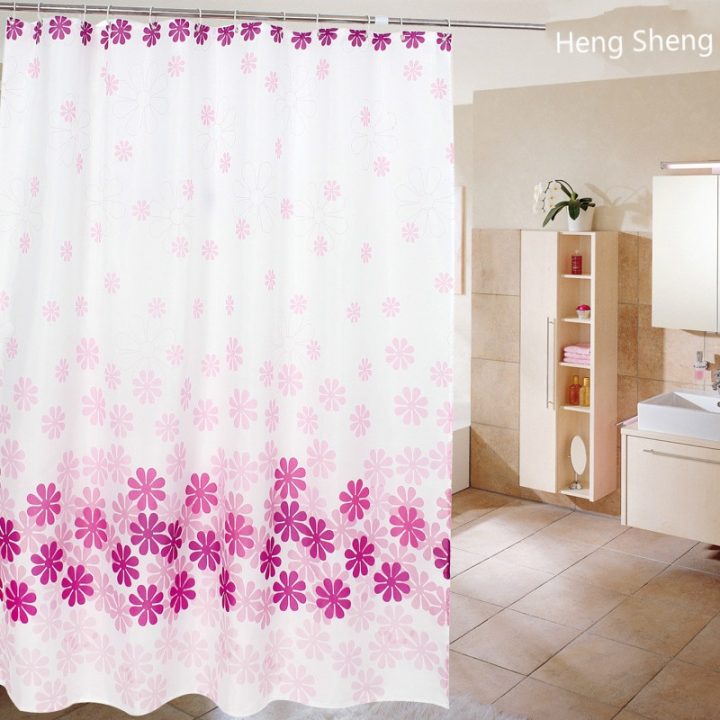 Shower Curtain Fashion Waterproof Four Color Peach pour Wish Rideau