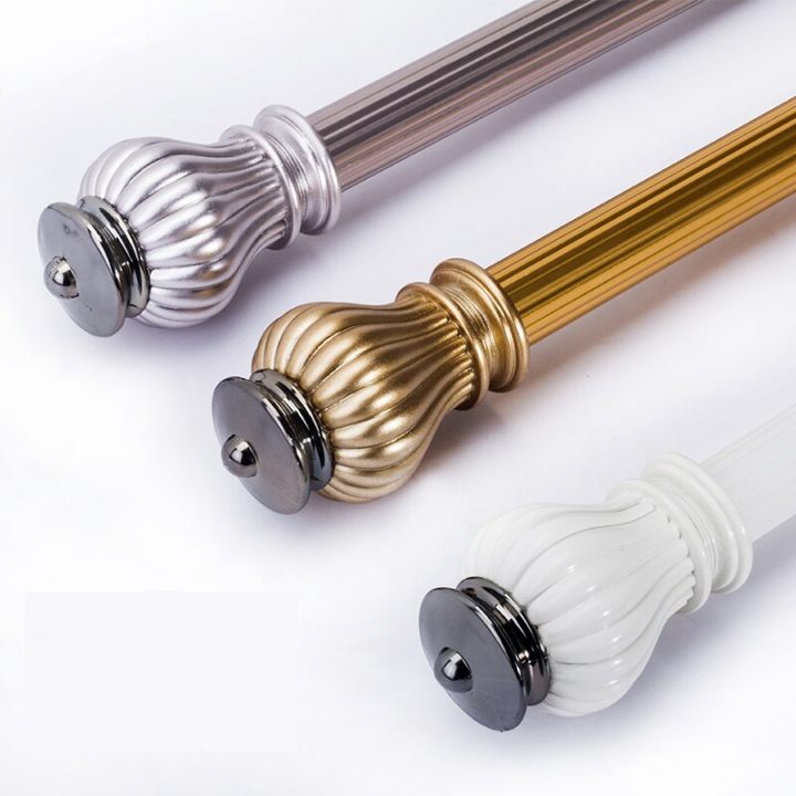 Single Pole Three Colors White Golden Rose Silver Elegant serapportantà Tringle Rideau Dressing