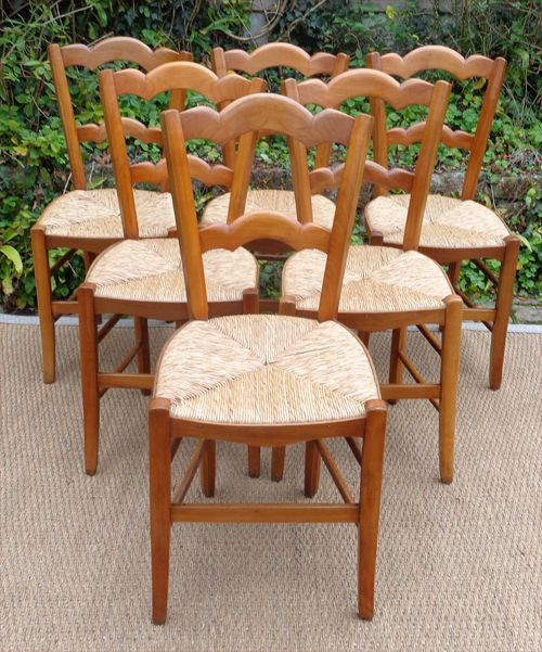 Six Belles Chaises Anciennes En Merisier De Style Louis avec Salle A Manger Merisier