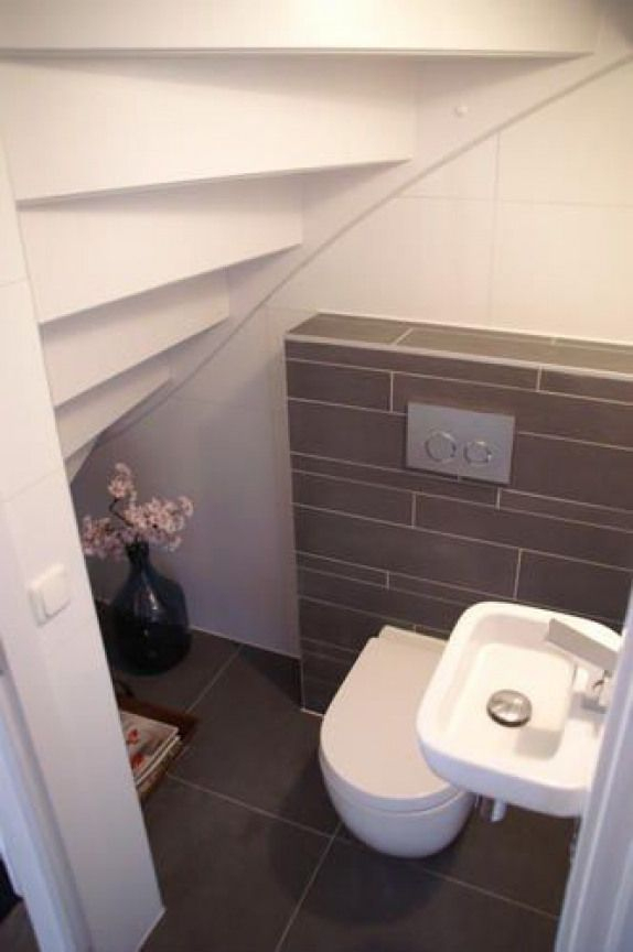 Small-Bathroom-Under-Stairs #Downstairsbathroom # tout Toilette Sous Escalier