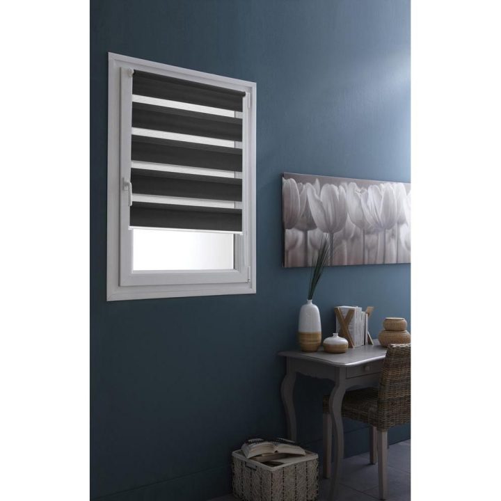 Soldes 2020 – Store Enrouleur Jour Nuit Gris Anthracite À à Rideaux Jour Nuit Gifi